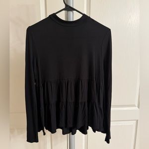 Black Baby Doll Long Sleeve Shirt